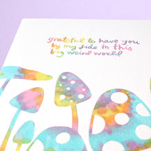 Load image into Gallery viewer, Grateful Mushrooms - Letterpress Greeting Card
