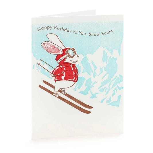 Snow Bunny Happy Birthday A2 Card