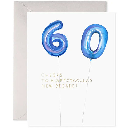 Helium 60 | 60th Birthday Greeting Card - Front & Company: Gift Store