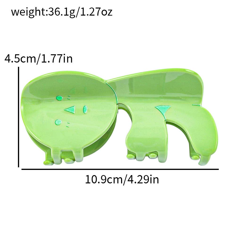 Playful Green Cartoon Character Hair Claw Clip