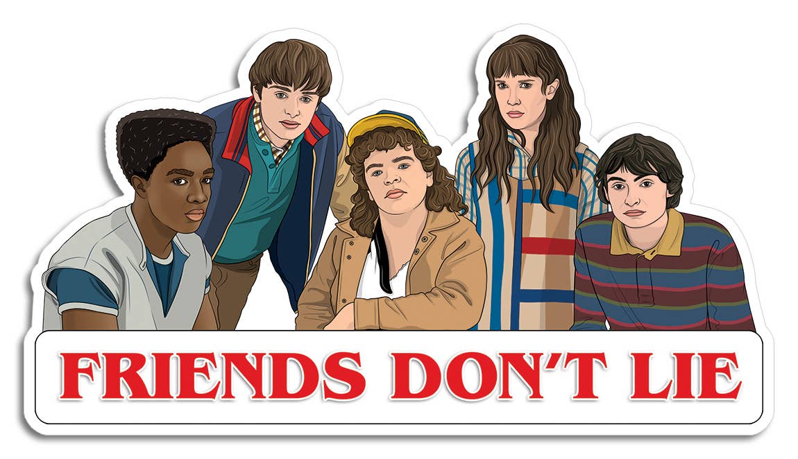 Stranger Things Friends Don't Lie Die Cut Sticker