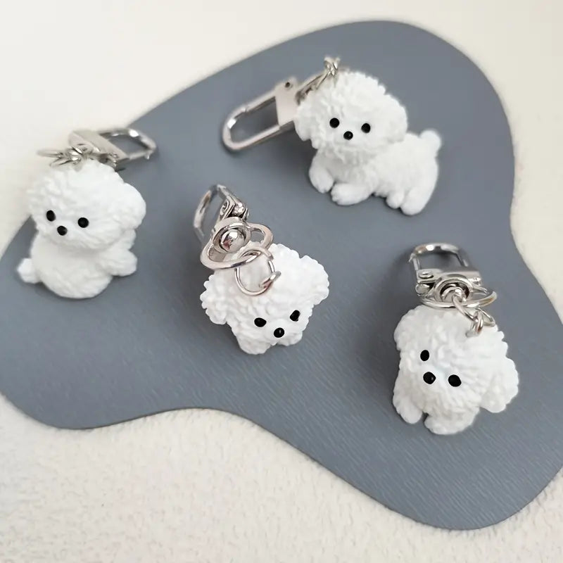 Bischon white dog charm
