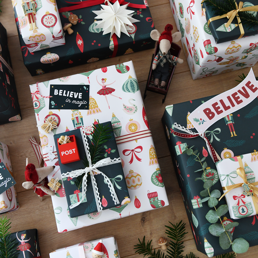 Nutcracker White Christmas Wrapping Paper