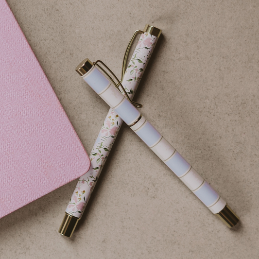 Floral Metal Pen Set - Home Decor & Gifts