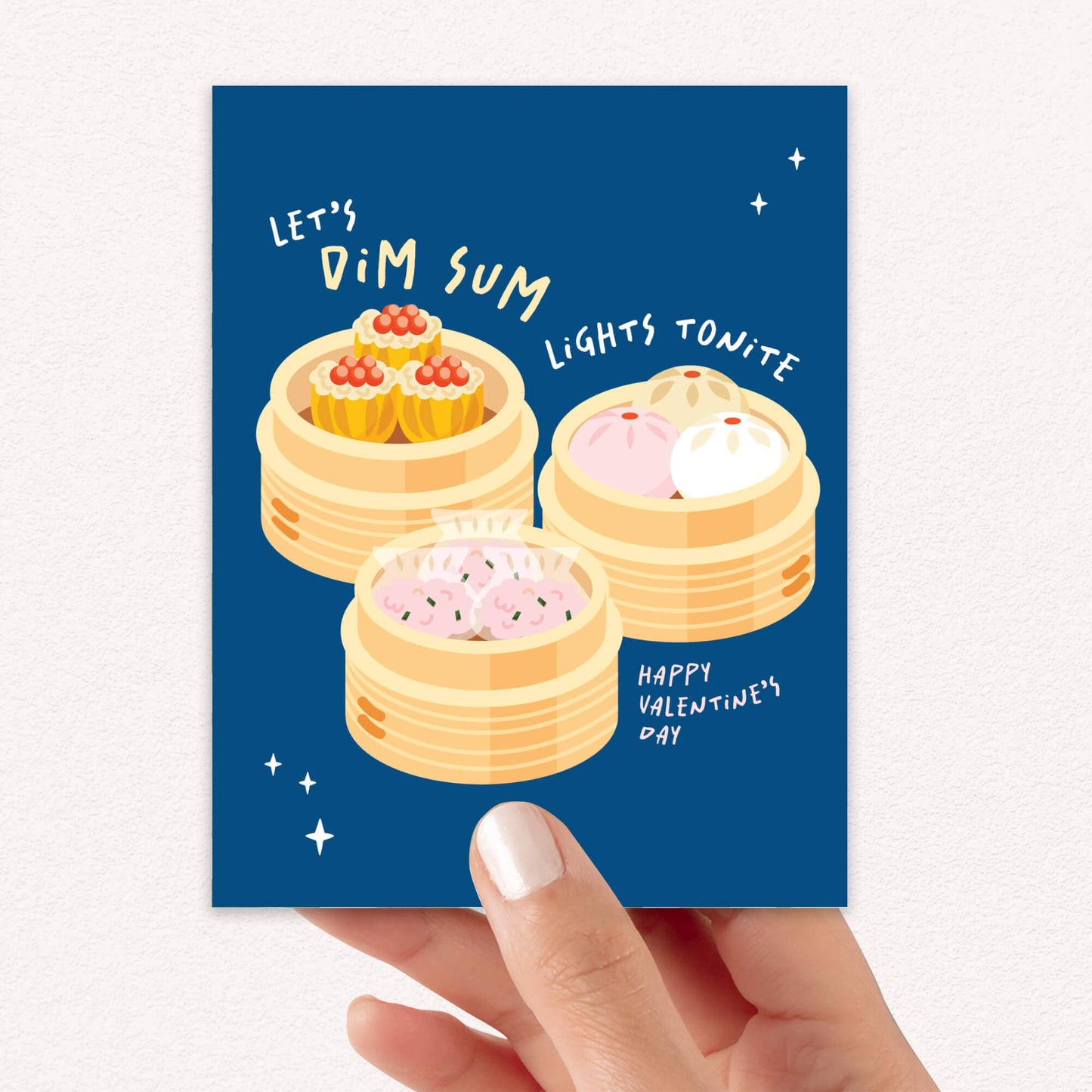 Dim Sum Lights Valentine's Day Card | Funny Steamer Trio