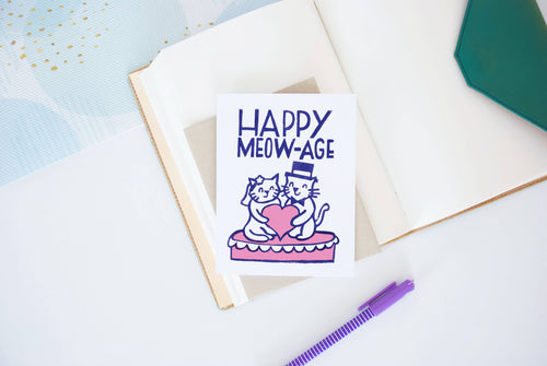 Happy Meow-Age Cat Card - Front & Company: Gift Store