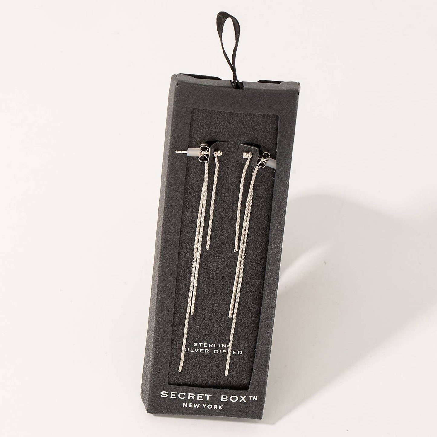 Secret Box Dainty Snake Chain Dangle Earrings