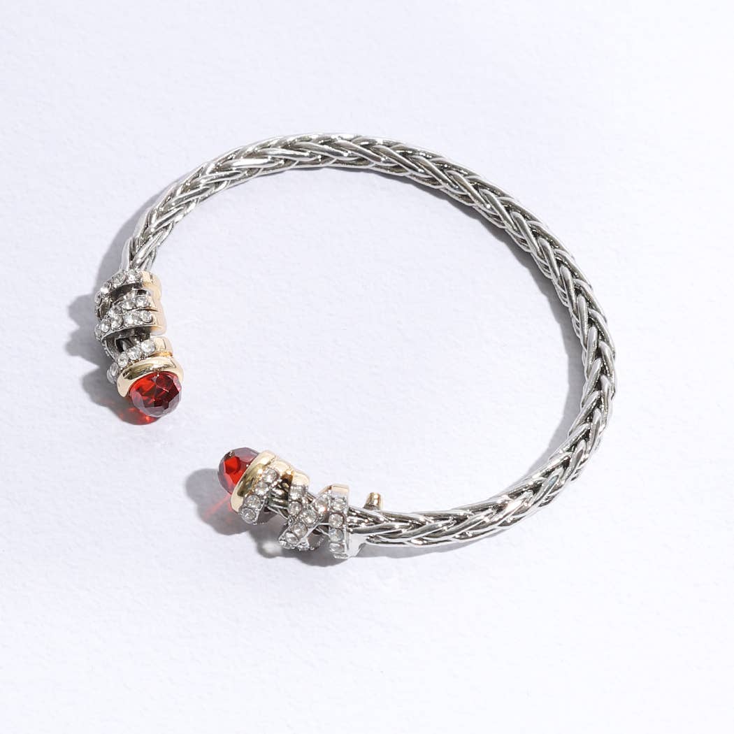 RH 2T 4MM Round Ponytail Bangle Bracelet