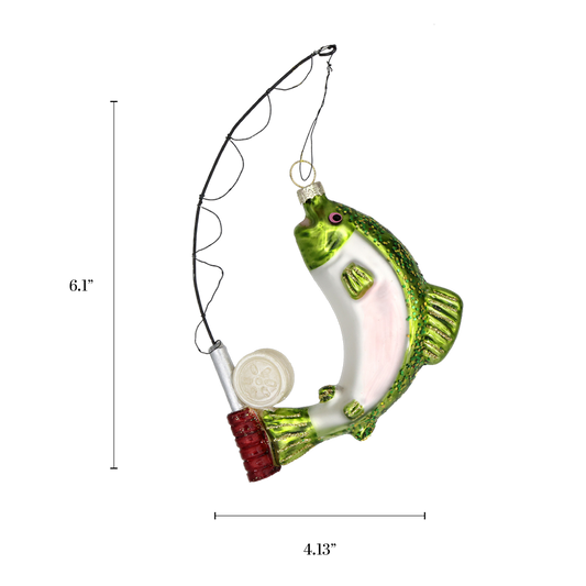 Christmas Ornament Glass Animals Fishing