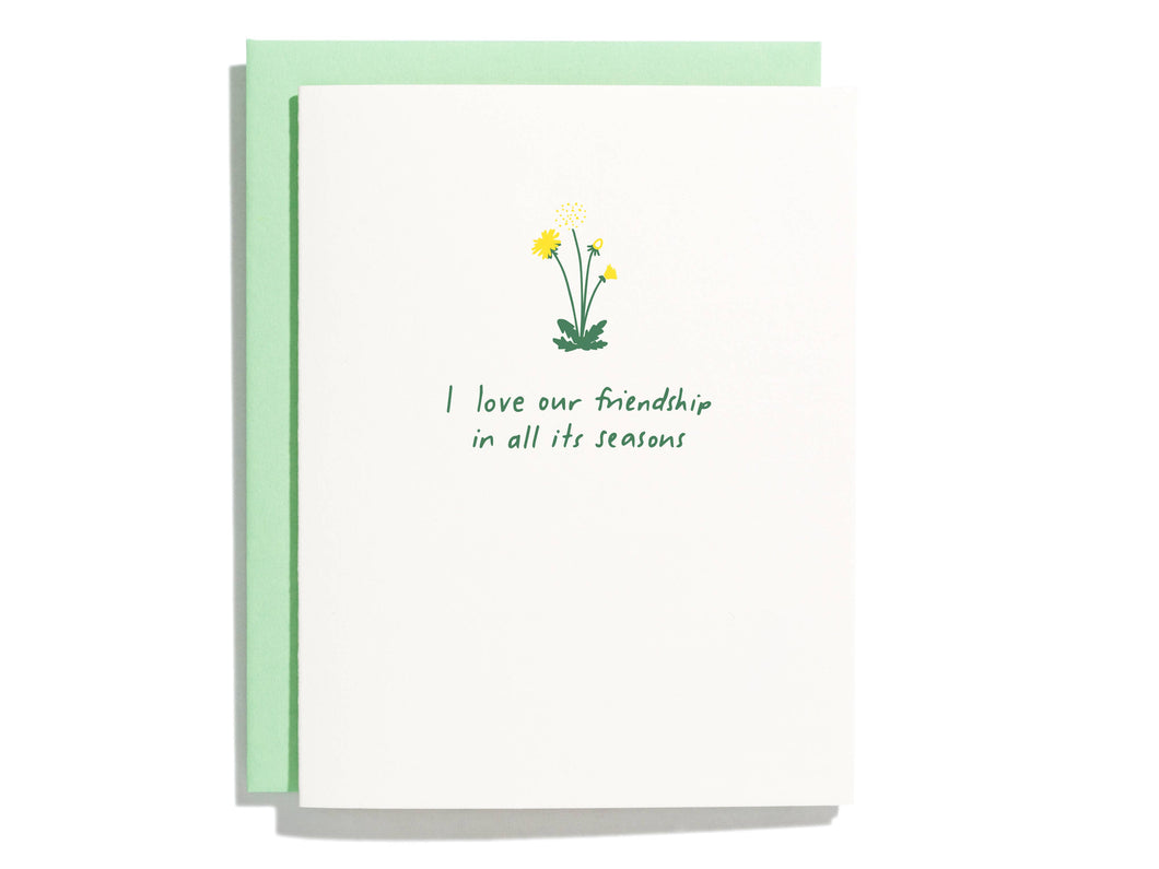 Friendship Dandelion - Letterpress Greeting Card