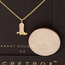 Load image into Gallery viewer, Secret Box Pave Cowboy Boot Pendant Necklace
