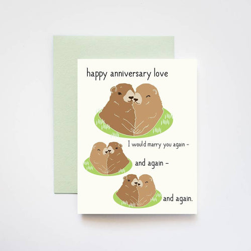 Groundhog Day Wedding Anniversary Love Greeting Card - Front & Company: Gift Store