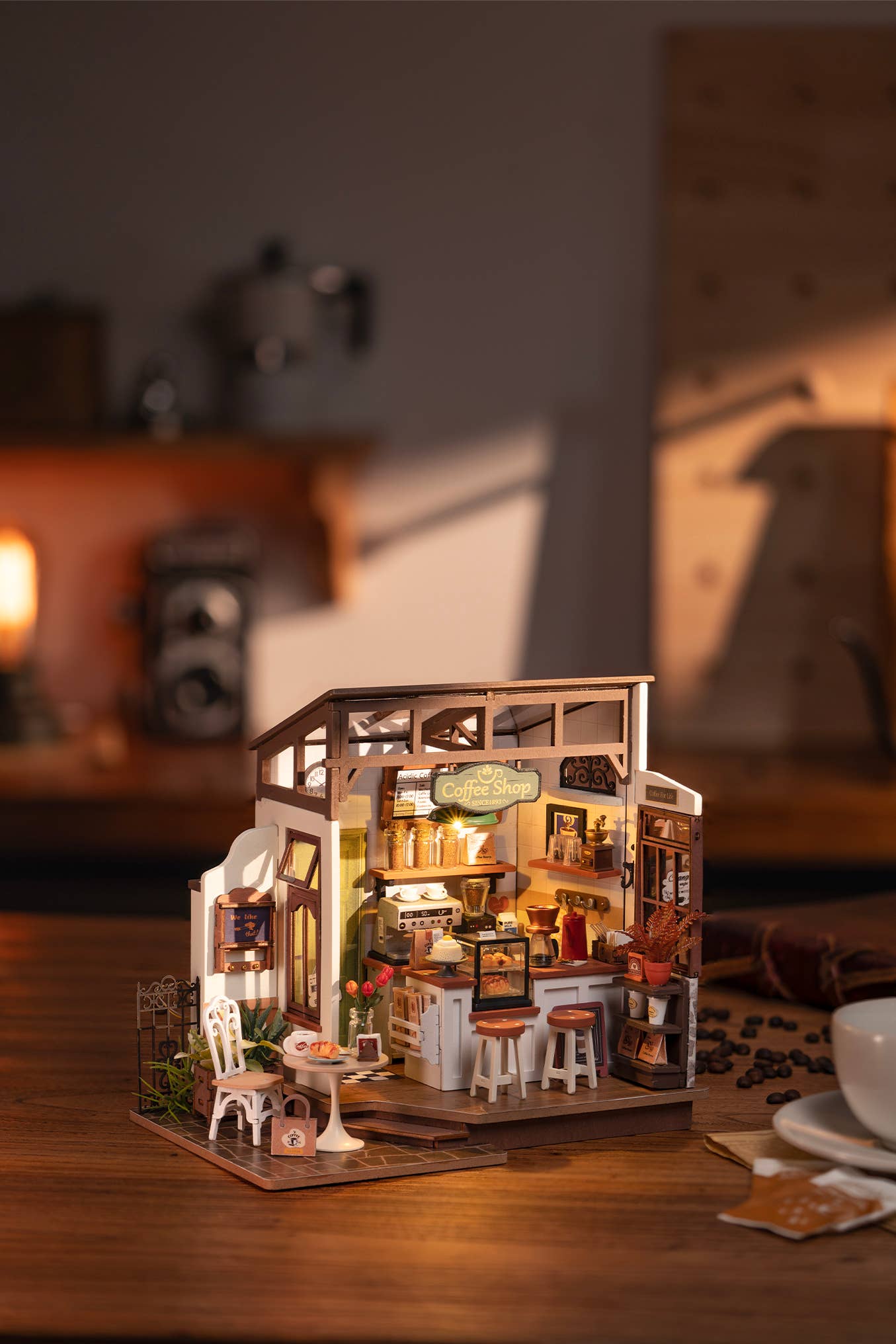 DIY Miniature House Kit: Slow Life Café