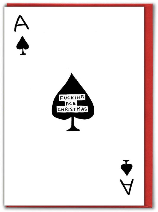 David Shrigley Funny Christmas Card - Fucking Ace