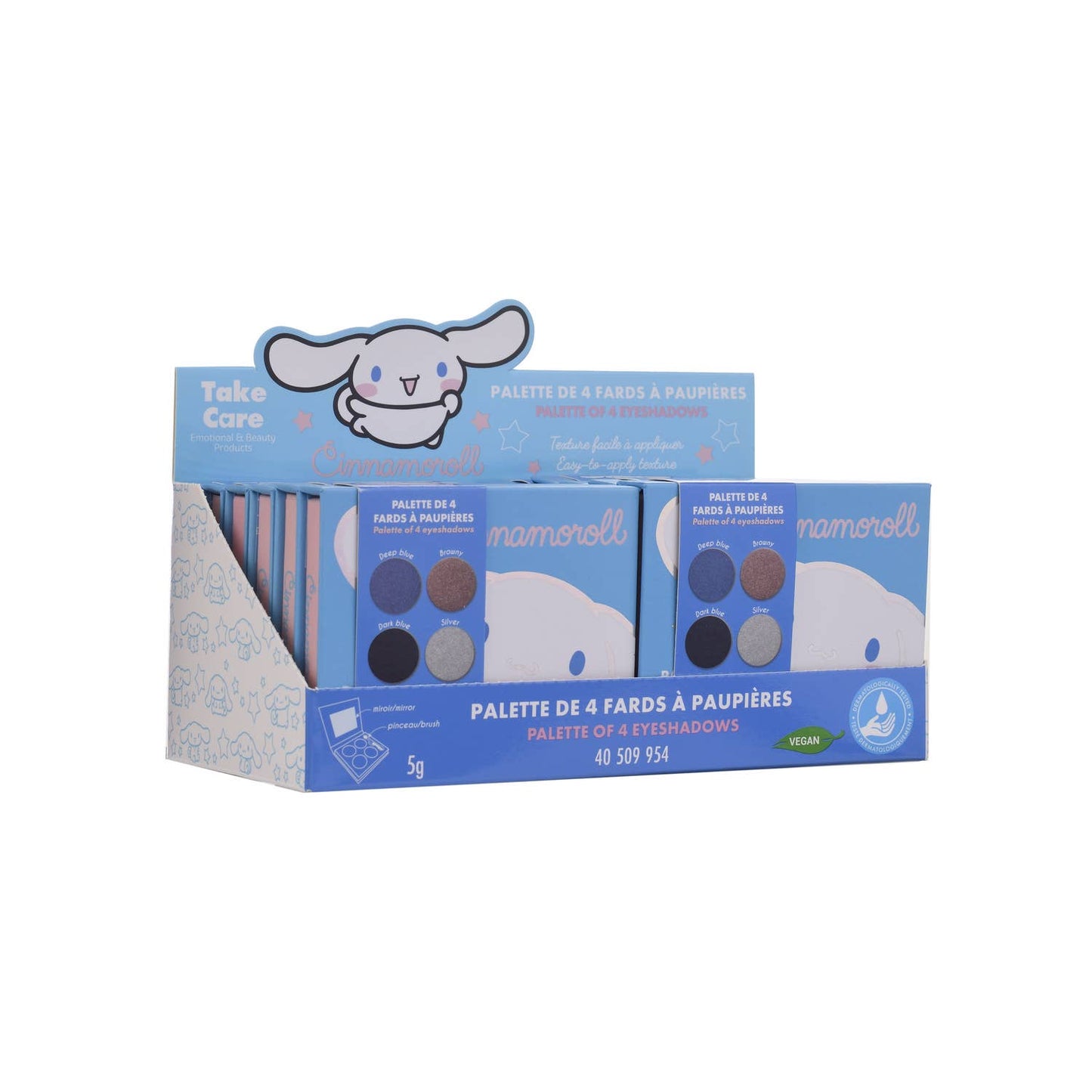 Cinnamoroll palette of 4 eyeshadows + brush and mirror