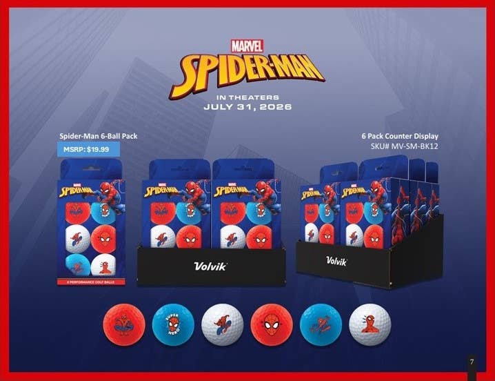 Marvel Spiderman Volvik Licensed 6ct. Golf Ball Box