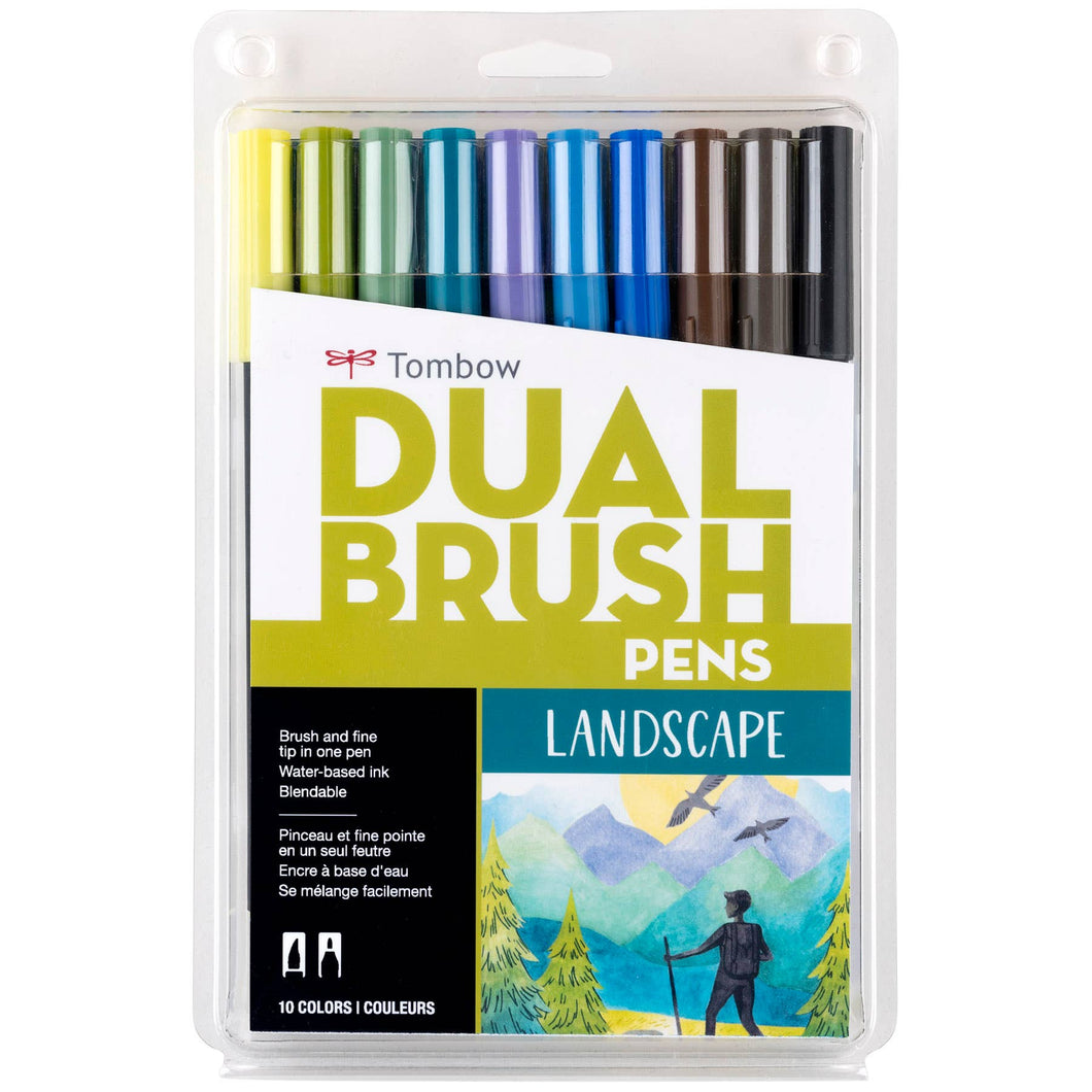 Dual Brush Pen Art Markers: Landscape - 10-Pack