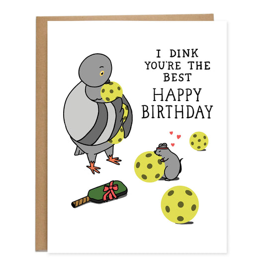 Pickleball Best Birthday Card, Sports,  Pigeon, Rat