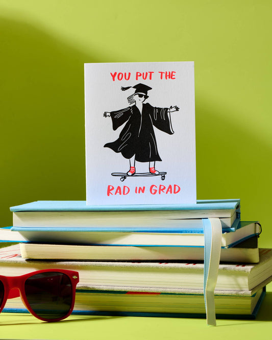 Modern Letterpress Graduation Greeting Card - Rad in Grad