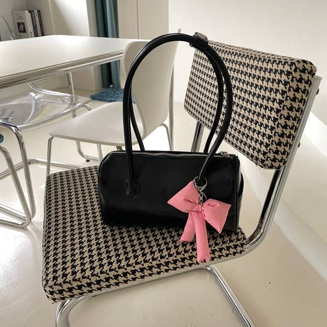 [LISA]Puff Ribbon Balletcore Bow Bag Charm, Key Holder