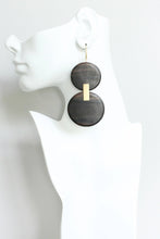 Load image into Gallery viewer, JLTE71 ebony wood shoulder duster earrings
