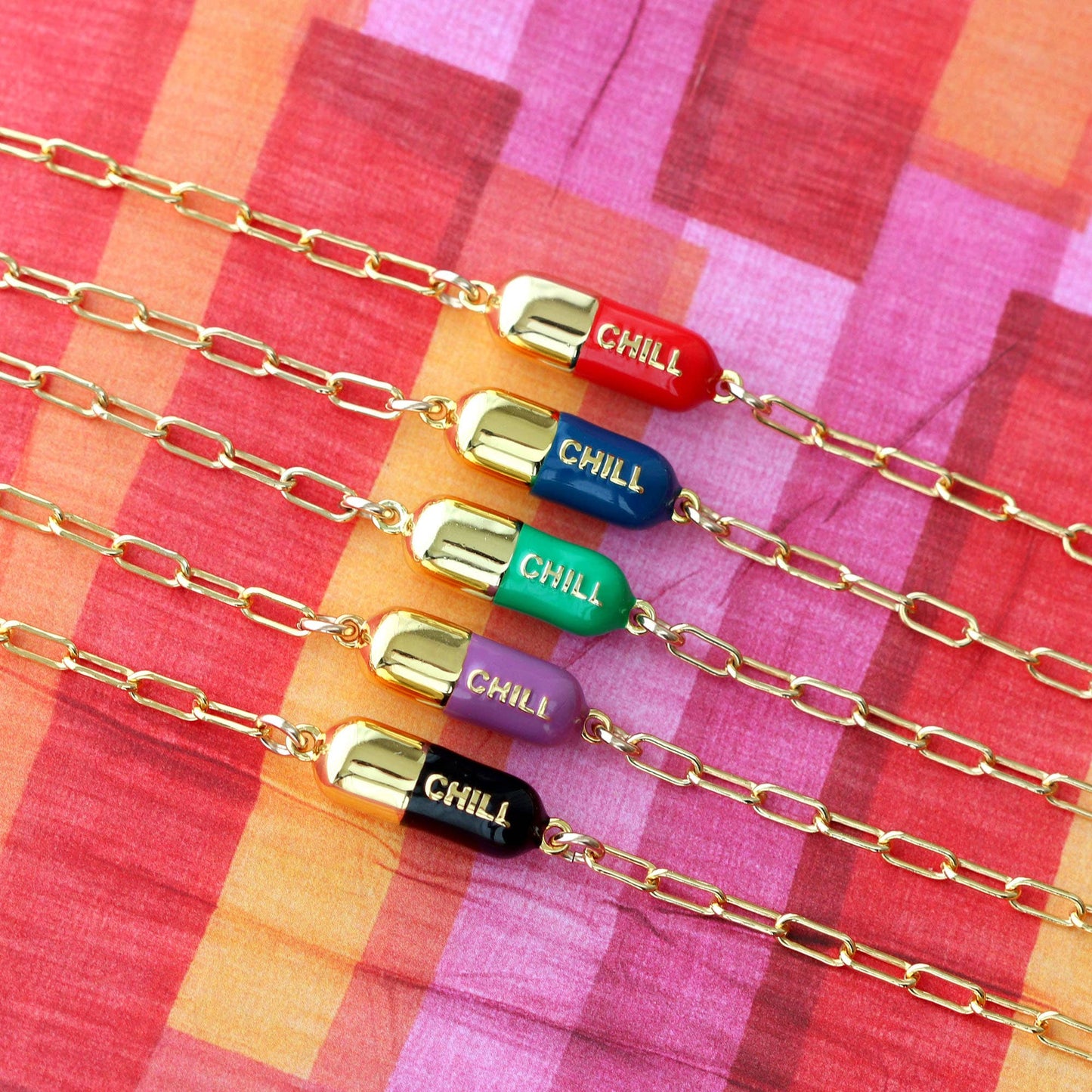 Chill Pill Charm Bracelet 18K Gold Vermeil