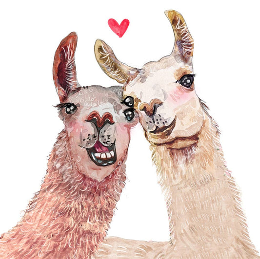 Two Weirdo Llamas Couple - Funny Wedding Anniversary Card