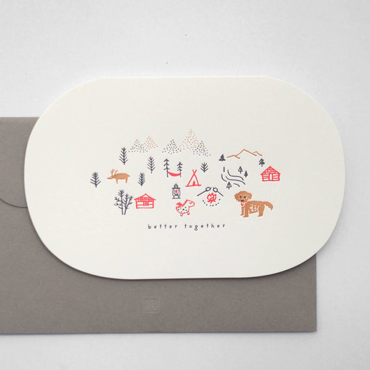 Letterpress happy paws card - better together