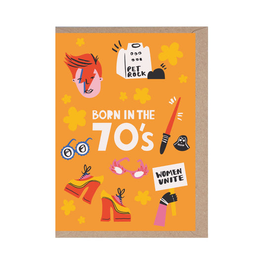 Born in the 70s - Birthday Card - 1970 - Nostalgic Age Card
