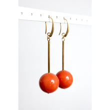 Load image into Gallery viewer, GNDE74 orange and brass earrings
