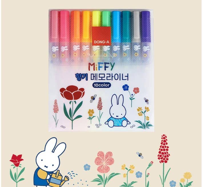 DONG-A Miffy Scented Memoriner Highlighter – 10 Color Set