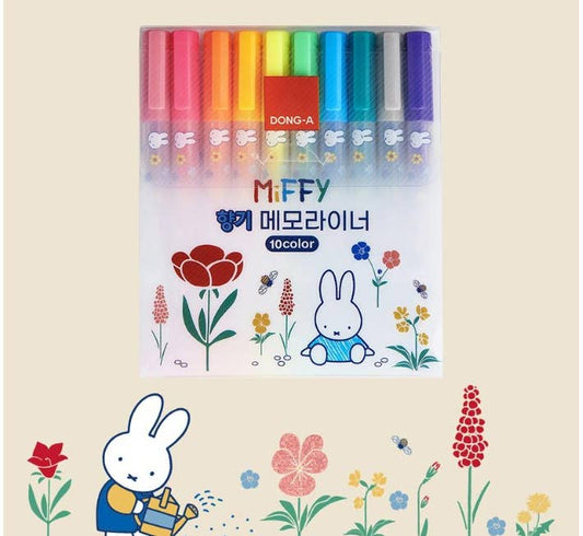 DONG-A Miffy Scented Memoriner Highlighter – 10 Color Set