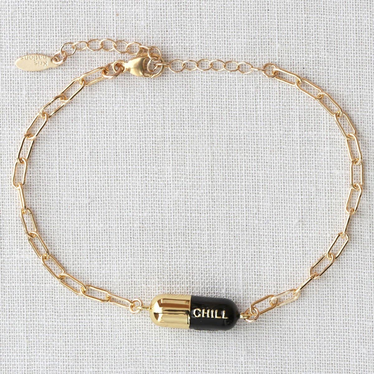 Chill Pill Charm Bracelet 18K Gold Vermeil