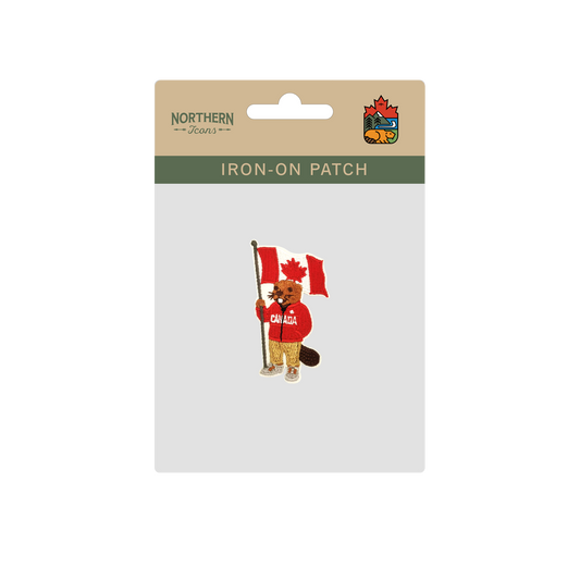 Canada Flag Beaver Cute Mascot Souvenir Embroidered Iron-On Patch - Collectible Travel Patch