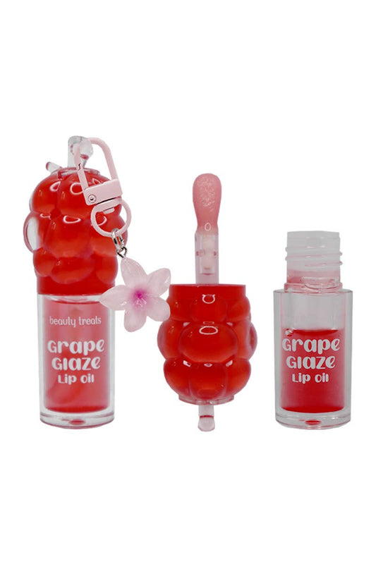 Grape Glaze Lip Oil with Flower Charm