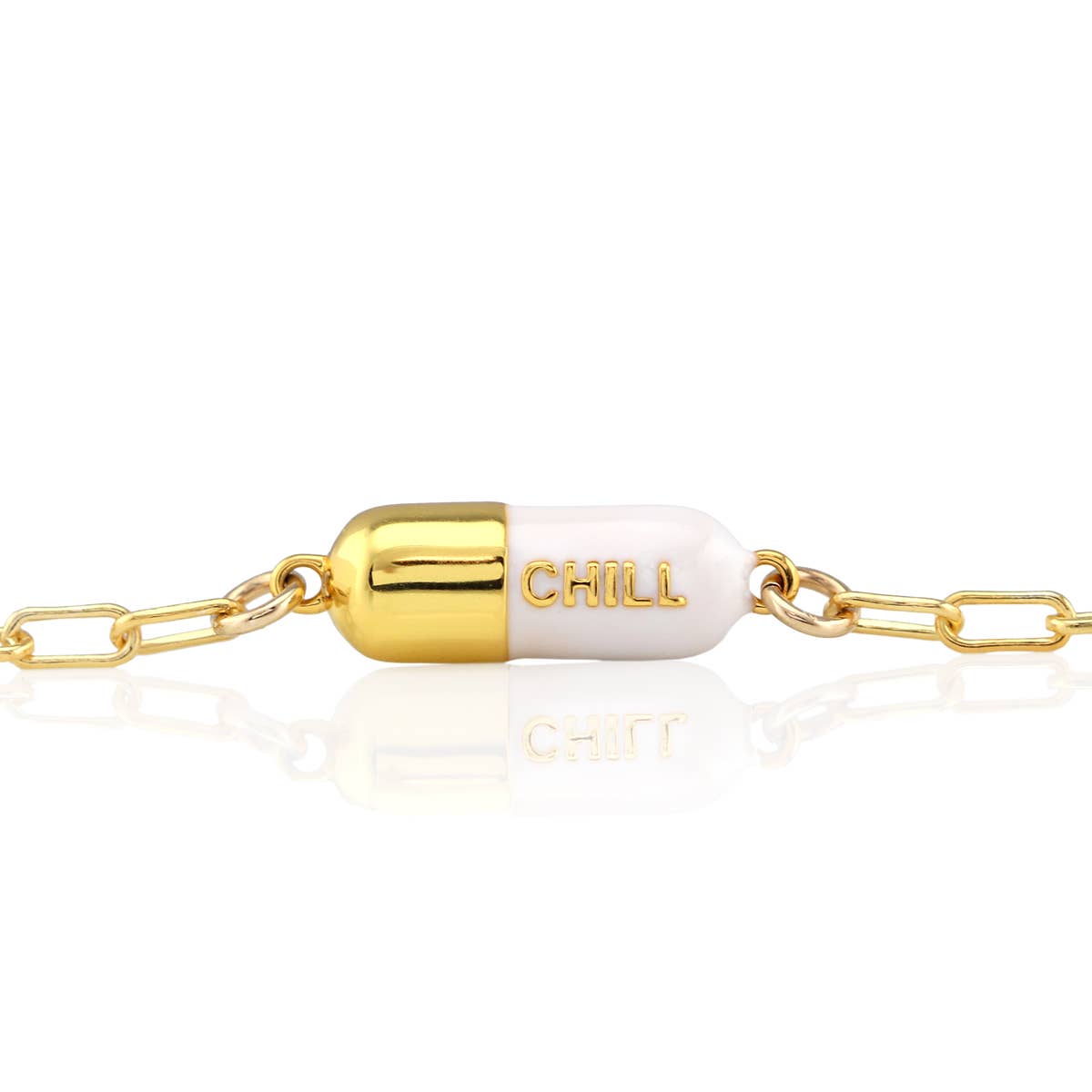 Chill Pill Charm Bracelet 18K Gold Vermeil