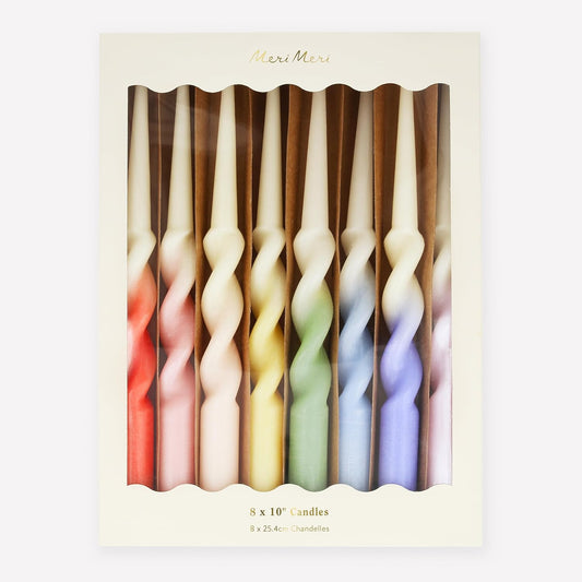 Meri Meri  Rainbow Twisted Dipped Candles