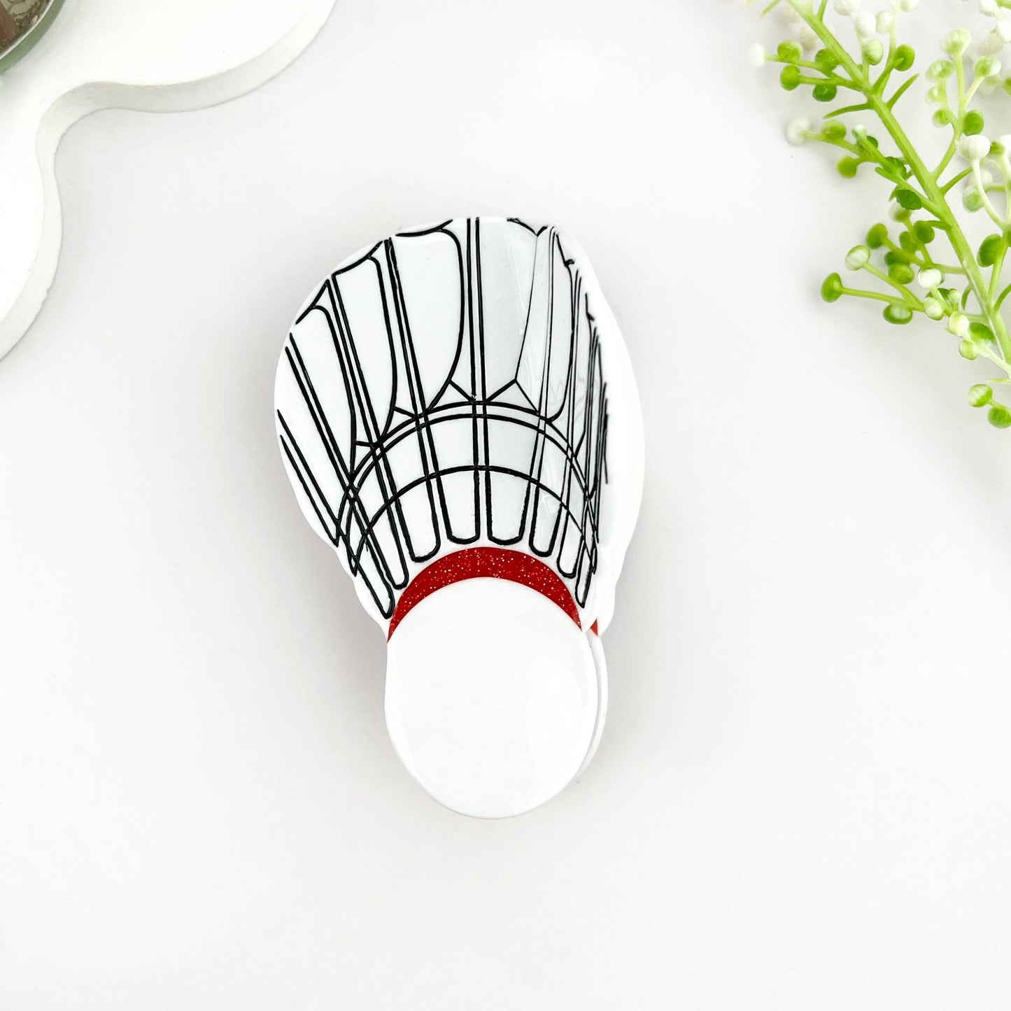 Cartoon White Badminton AcetateHair Claw