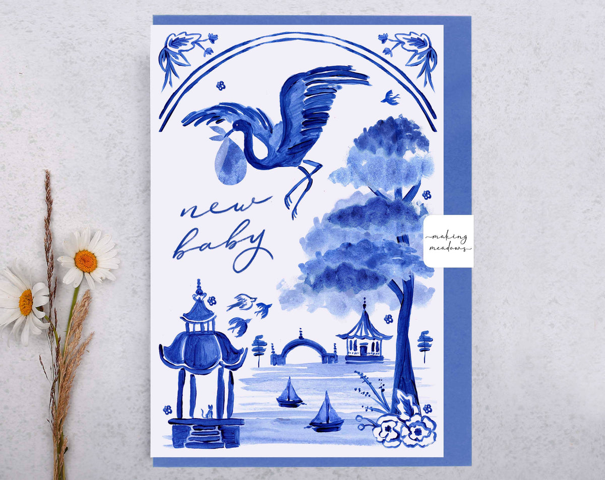 New Baby Card | Congratulations Stork Greeting Card