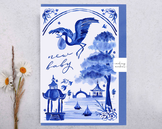 New Baby Card | Congratulations Stork Greeting Card