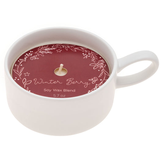 Scented Ceramic Candle Wreath/Winter Berry