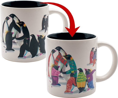 Penguin Party Heat-Changing Coffee Mug - Front & Company: Gift Store