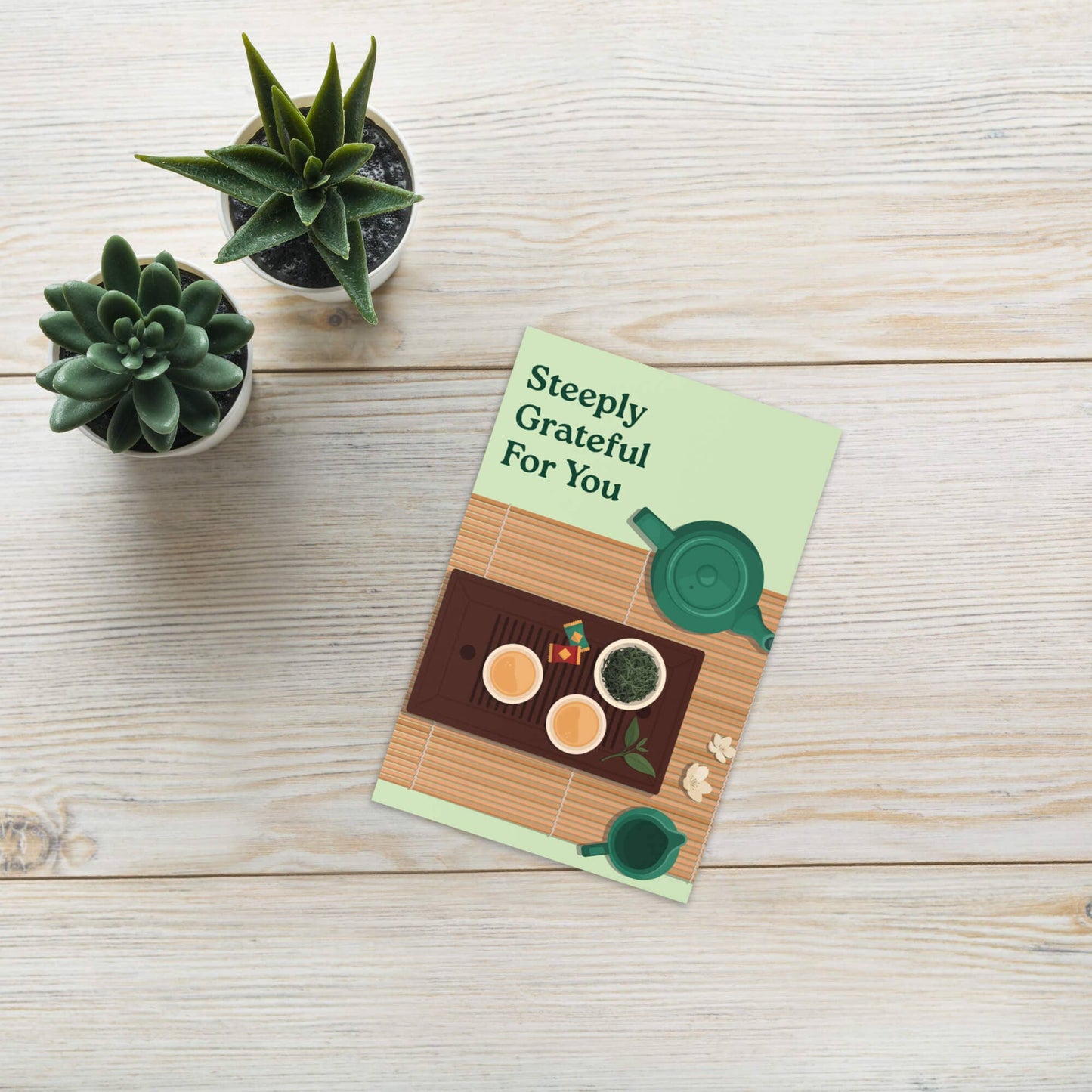 Steeply Grateful | Unique Chinese Gong Fu Tea Asian Greeting Card