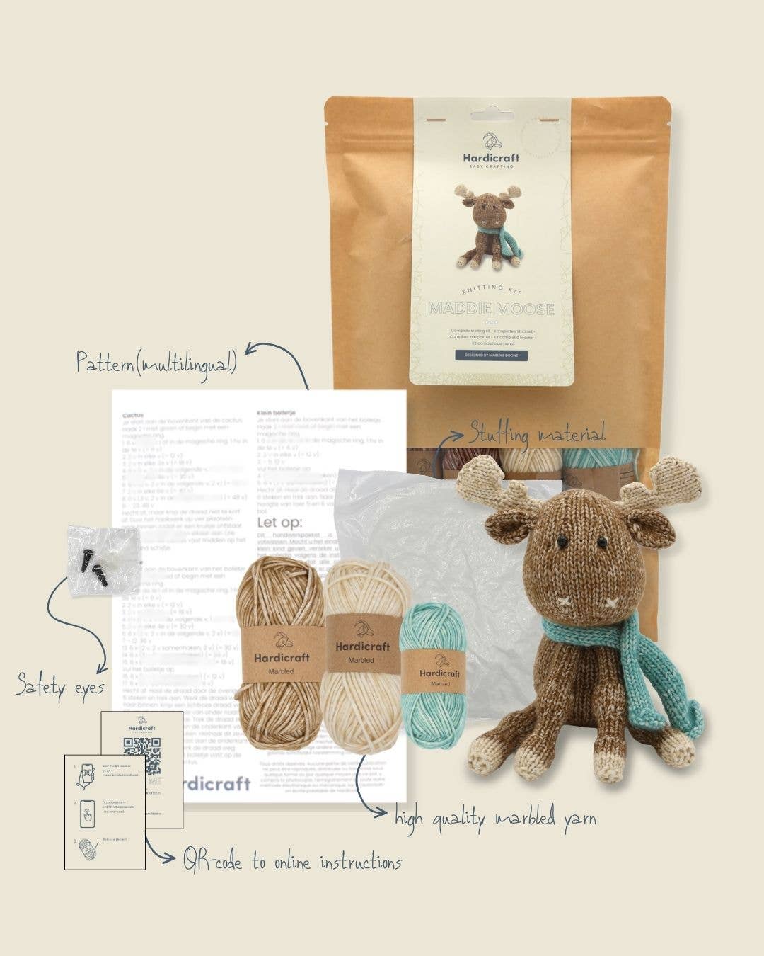 DIY Knitting Kit - Maddie Moose