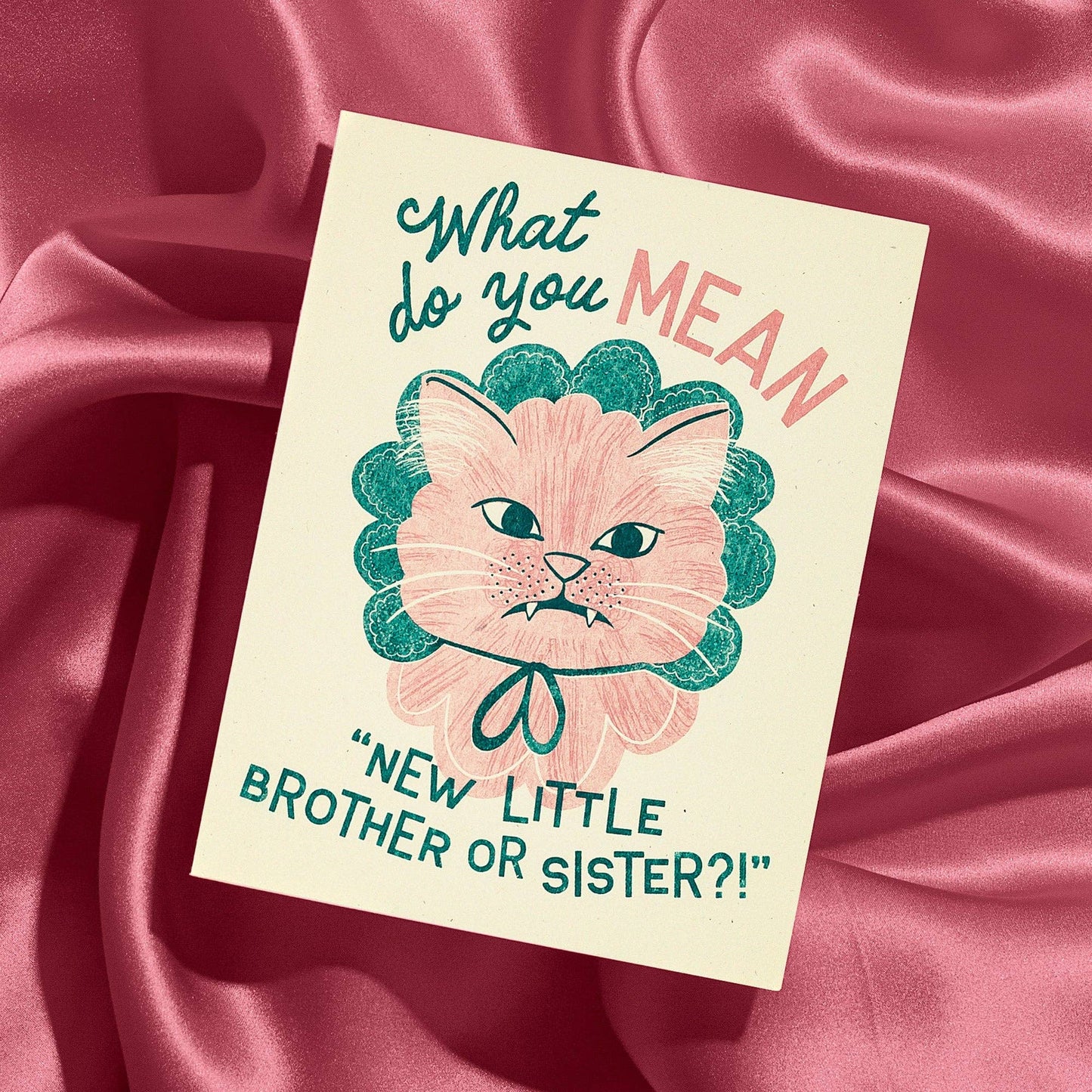 New Little Brother or Sister - Risograph Baby Card