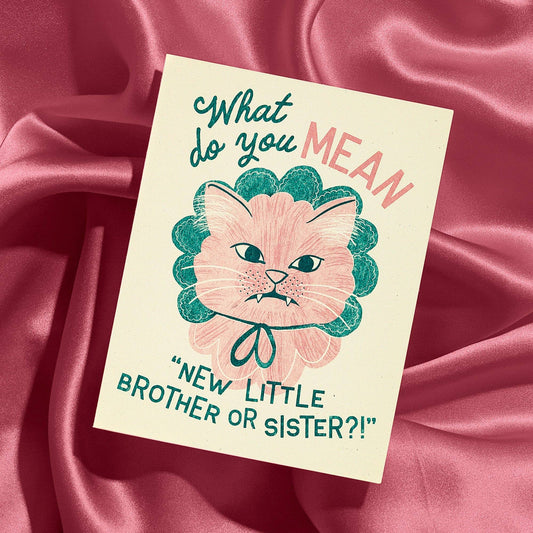 New Little Brother or Sister - Risograph Baby Card