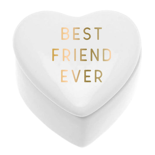Ceramic Heart Shaped Trinket Box | Best Friend Ever