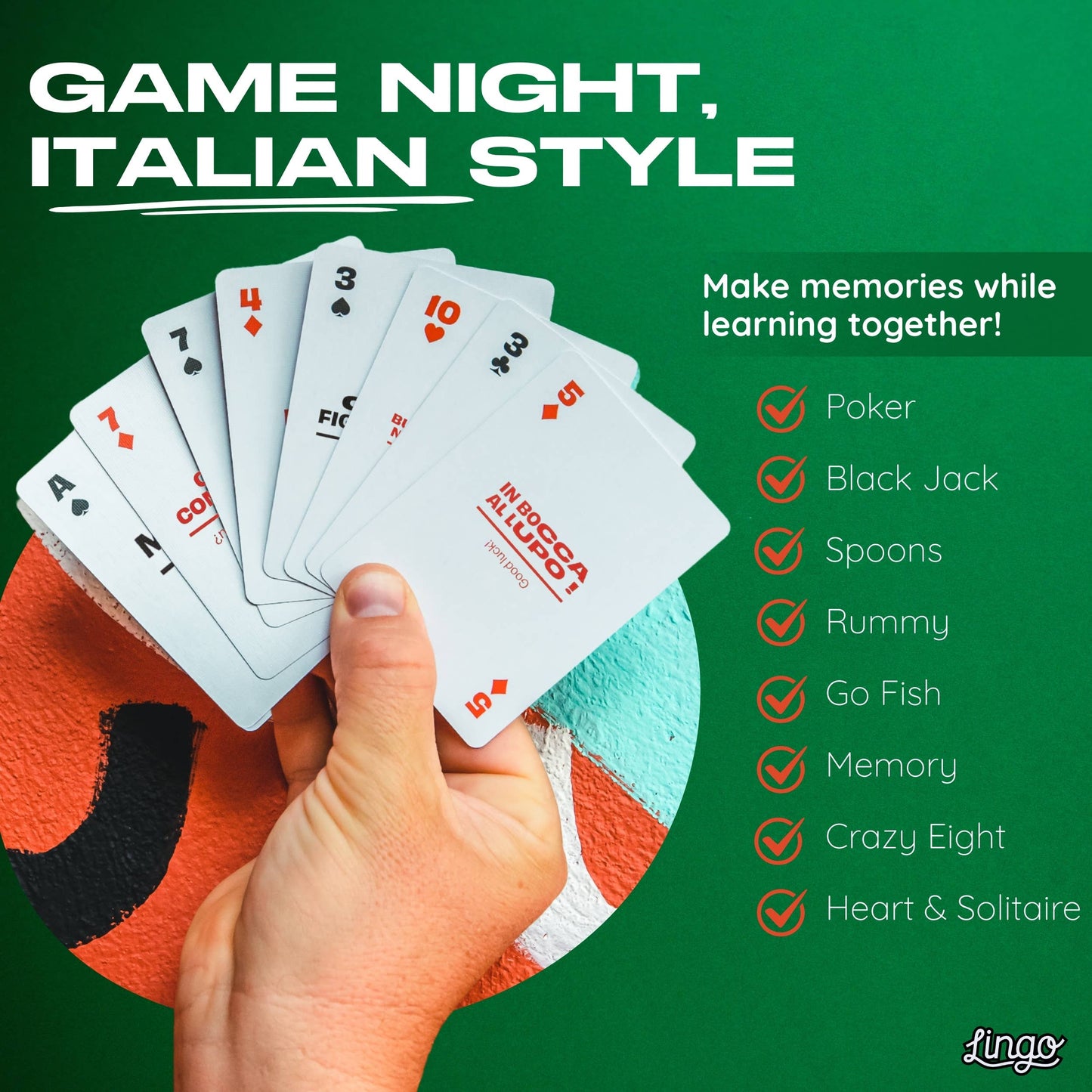 Italian Travel Playing Cards in Tin Travel Case