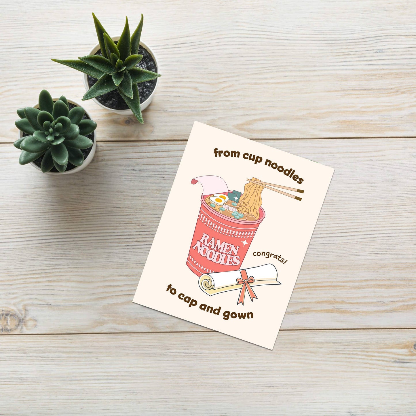 Ramen Graduation Card | Funny Instant Noodles Cup Congrats