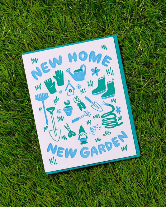 Modern Letterpress New Home Greeting Card - New Home Garden